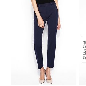 Express Navy Piped Columnist Ankle Pants
